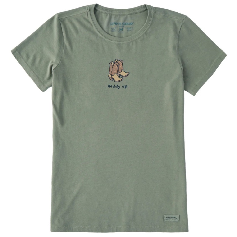 Life is Good Giddy Up Cowboy Boots Short Sleeve Crusher Tee